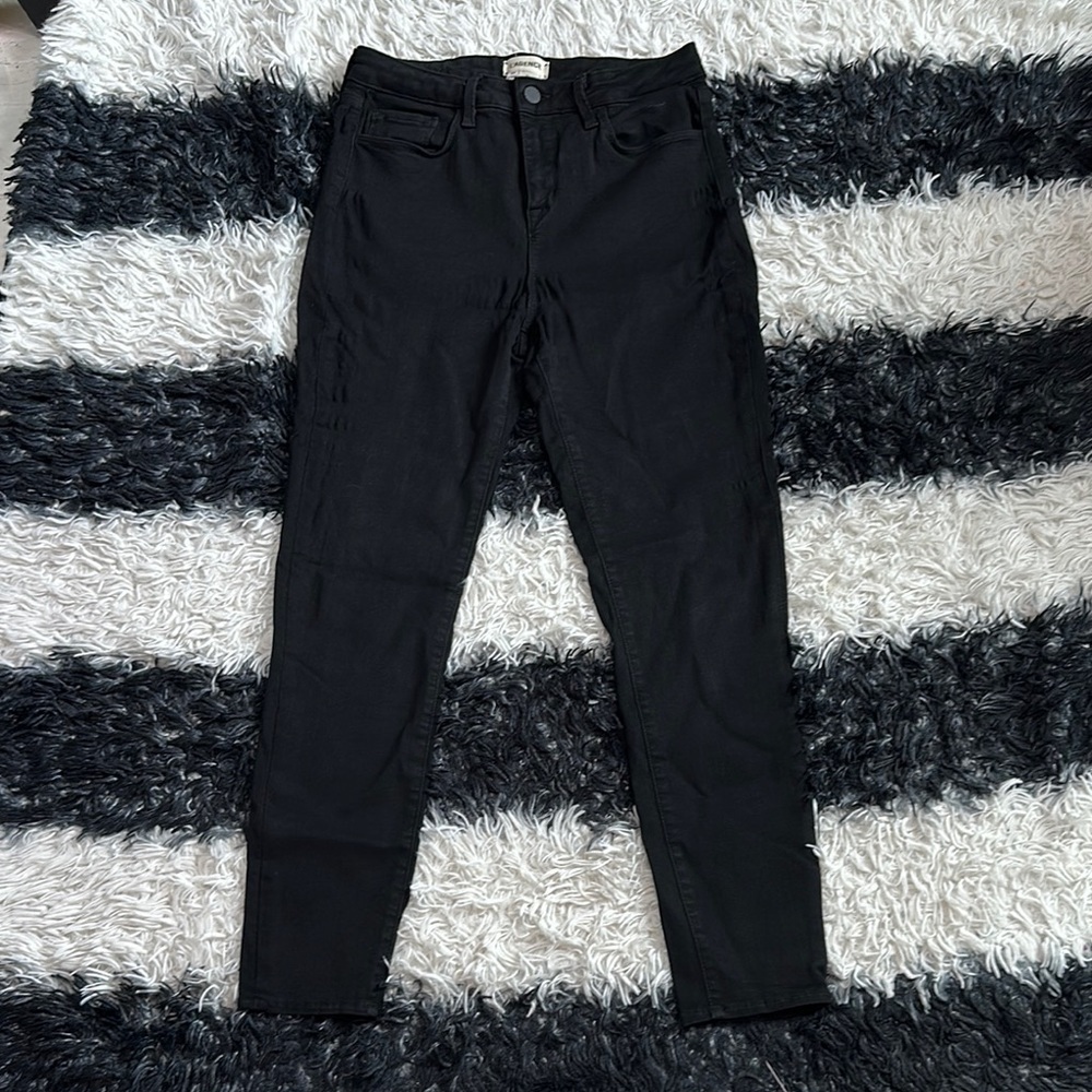 L'AGENCE Margot High Rise Black Skinny Jeans, Sz 30 **Puckering**